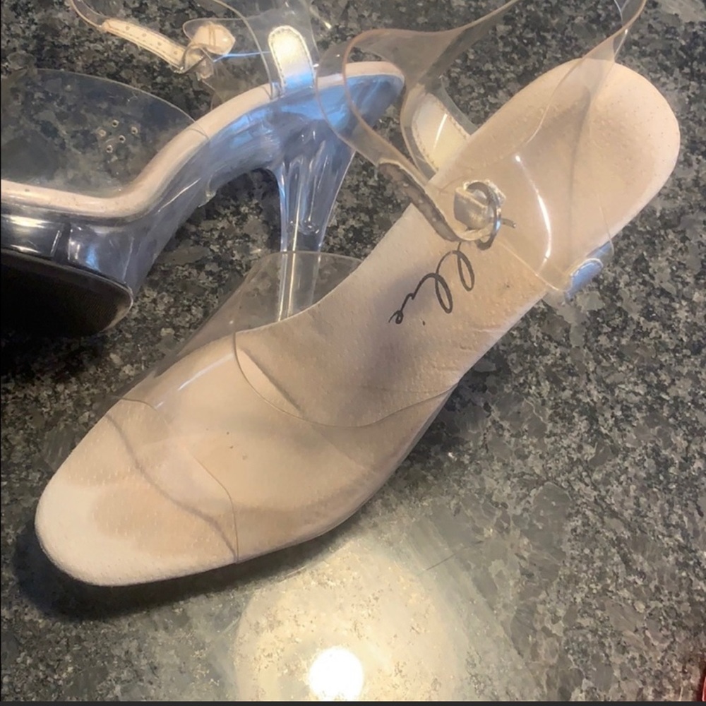 Ellie clear 5 inch heels.
